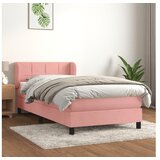  Box spring postelja z vzmetnico roza 80x200 cm žamet | Shoptok.si