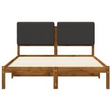  Krevetni okvir s tapiciranim uzglavljem Prirodna i tamnosiva - Prirodna i tamnosiva 150 x 200 cm | shoptok.hr
