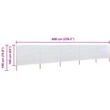  Vjetrobran s 5 panela od tkanine 600 x 160 cm pješčano bijeli | shoptok.hr