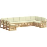  Set vanjskih sofa 10 pcs Bijela i krem 363 x 190 x 73 cm | shoptok.hr