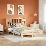 vidaXL Krevet s regalom za knjige bez madraca 150 x 200 cm od borovine | shoptok.hr