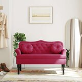  Klupa s jastucima boja vina 120,5 x 65 x 75 cm baršunasta | shoptok.hr