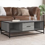 Stolić za kavu boja hrasta sonome 100x57x35 cm od drva i metala | Eponuda.com