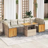 vidaXL 8-dijelni set vrtnih sofa od poliratana s jastucima bež bagrem | shoptok.hr