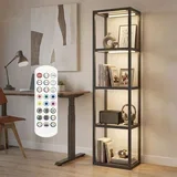 stoječa svetilka MDF, kaljeno steklo 45D x 29Š x 157V cm črno, (5000242745)