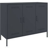  The Living Store Komoda antracitna 100,5x39x79 cm hladno valjano jeklo - Komoda, (21496133) | Shoptok.si