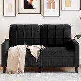 vidaXL Kavč dvosed črn 120 cm žamet | Shoptok.si