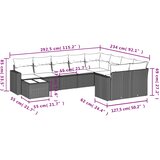  10-dijelni set vrtnih sofa s jastucima crni od poliratana | shoptok.hr