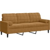  Trosjed s ukrasnim jastucima smeđi 180 cm baršunasti | shoptok.hr