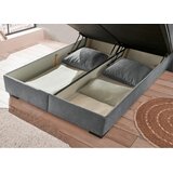 MID.YOU POSTELJA Z VZMETNICO 160 cm x 200 cm , tekstil, leseni material antracit | Shoptok.si
