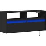  Zidni TV ormarić s LED svjetlima crni 100x31x45 cm | shoptok.hr