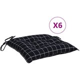 The Living Store Blazina za stol 6 kosov črn karo vzorec 40x40x7 cm blago - Blazina Za Stol, (21487411) | Shoptok.si