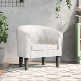 vidaXL Fotelj belo umetno usnje | Shoptok.si