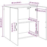  Ormar za Zid Zidne Crni hrast 60 x 31 x 60 cm Konstruirano drvo | shoptok.hr