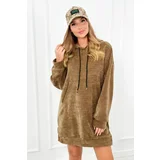 Kesi Corduroy dress with Camel hood