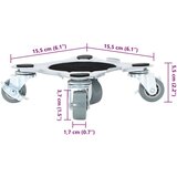 vidaXL Pohištveni valjčki 4 kosi z dvigalom 15,5x15,5x5,5 cm jeklo 1000 kg | Shoptok.si