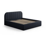 Windsor & Co Sofas Temno modra oblazinjena zakonska postelja s prostorom za shranjevanje z letvenim dnom 160x200 cm Juno – | Shoptok.si