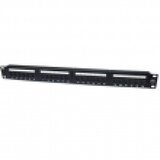 Patch panel 19"/0.5U sa 24 RJ-45 STP kat. 6A Shielded, ušteda prostora u reku 50%, dual Krone LSA & 110 IDC reglete, držač kablova sa zadnje strane sa buksnom za uzemljenje (SP6A-24-0.5U) | ePonuda.com