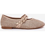 Boto Ballet Flats With Weaving And Straps Beige Partheda | Shoptok.si
