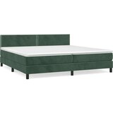  Box spring postelja z vzmetnico temno zelena 200x200 cm žamet | Shoptok.si