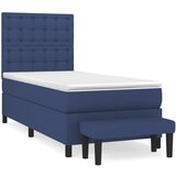 vidaXL Box spring postelja z vzmetnico moder 80x200 cm blago, (20896642) Cene