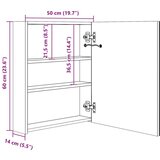 vidaXL LED kupaonski ormarić s ogledalom sjajni crni 50 x 14 x 60 cm | shoptok.hr