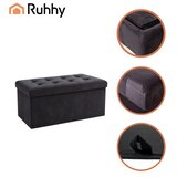 Ruhhy sklopivi tabure s spremnikom 110L – velvet pouf 76x38x38 cm, nosivost 150 kg (XXL) | shoptok.hr