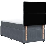 Box spring krevet s madracem tamnosivi 80 x 200 cm baršunasti | shoptok.hr