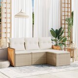 Maison Chic Seti vrtnega pohištva - Vrtna garnitura - Vrtni pohištvo set 4-delna z blazinami bež poli ratan, (21810393) | Shoptok.si