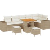 vidaXL Vrtna sedežna garnitura 9 pcs Bež, Kremasta 80 x 80 x 71 cm | Shoptok.si