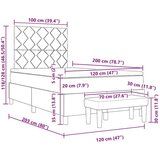 Box Postelja z vzmetnico z vzmetnico Temno modra 120 x 200 cm Žamet, (5000128420) | Shoptok.si