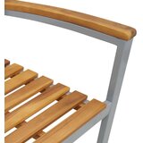 Stacking Garden Chair Siva Smeđa Čelik Drvo Standardna veličina | shoptok.hr
