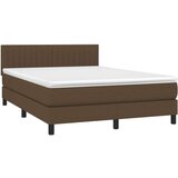  Box spring postelja z vzmetnico temno rjava 140x200 cm blago, (20899963) | Shoptok.si