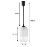 Brilagi LED luster na sajli RETRO GLASS 1xE27/60W/230V prečnik 14 cm crna/bela | Eponuda.com