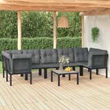 Maison Chic Seti vrtnega pohištva - Vrtna garnitura 8-delna črna in siva poli ratan, (21805894) | Shoptok.si