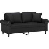  Dvosjed s ukrasnim jastucima boja crna 140 cm umjetna koža | shoptok.hr
