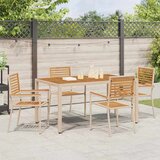  Stolići za vrt s mogućnošću slaganja 4 pcs Smeđa i bež | shoptok.hr