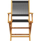  3-dijelni bistro set od polipropilen i masivnog drva crni | shoptok.hr