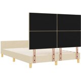  Krevetna konstrukcija s uzglavljem Krema 160 x 200 cm tkanina | shoptok.hr