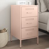  The Living Store Nočna omarica roza 36x39x68 cm hladno valjano jeklo - Nočna Omarica, (21497514) | Shoptok.si