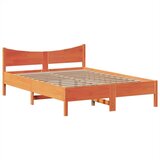 vidaXL Posteljni okvir brez vzmetnice voščeno rjav 160x200 cm borovina | Shoptok.si