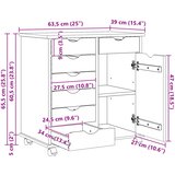  Mobilni ormar Smeđa 63,5 x 39 x 65,5 cm Čvrsto borovo drvo | shoptok.hr