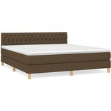 vidaXL Box spring postelja z vzmetnico temno rjava 180x200 cm blago, (20896633) Cene