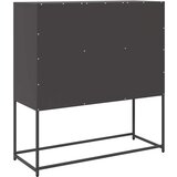 vidaXL Komoda črna 100,5x39x107 cm hladno valjano jeklo | Shoptok.si