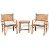 Bistro garnitura z blazinami 3-delna bambus | Shoptok.si
