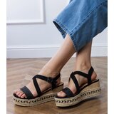 Gemre Black wedge espadrille sandals Sywiera | Shoptok.si