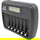 OXE Punjač za 6 AA / AAA baterija, sa zaslonom i 8 Varta 56706 R6 2100mAh NIMH basic baterija za punjenje | shoptok.hr