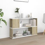 vidaXL Knjižna omara bela in sonoma hrast 100x24x63 cm iverna plošča | Shoptok.si