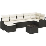 vidaXL 7-dijelni set garniture za vrt s jastučićima smeđi poli ratan, 2-sjedna garnitura za vrt s prostorom za pohranu i jastučićima crni poli ratan | shoptok.hr