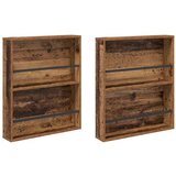  Polica za časopise s policom 2 pcs Staro drvo 60 x 12 x 70 cm | shoptok.hr